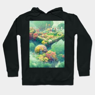 Beginning of Autumnal Fall Season Magical Jungle in Sky Fall Vibes Green City Hoodie